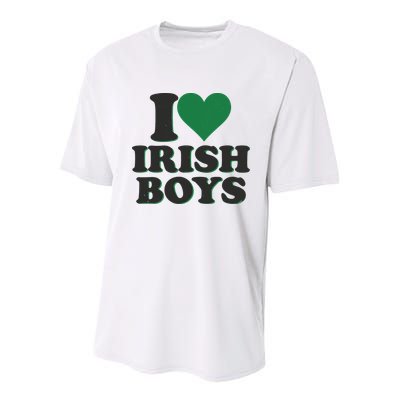 I Love Irish Boy I Heart Irish Funny St Patricks Day Youth Performance Sprint T-Shirt