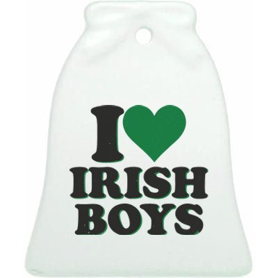 I Love Irish Boy I Heart Irish Funny St Patricks Day Ceramic Bell Ornament