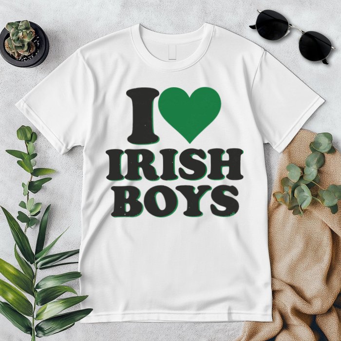 I Love Irish Boy I Heart Irish Funny St Patricks Day Premium T-Shirt