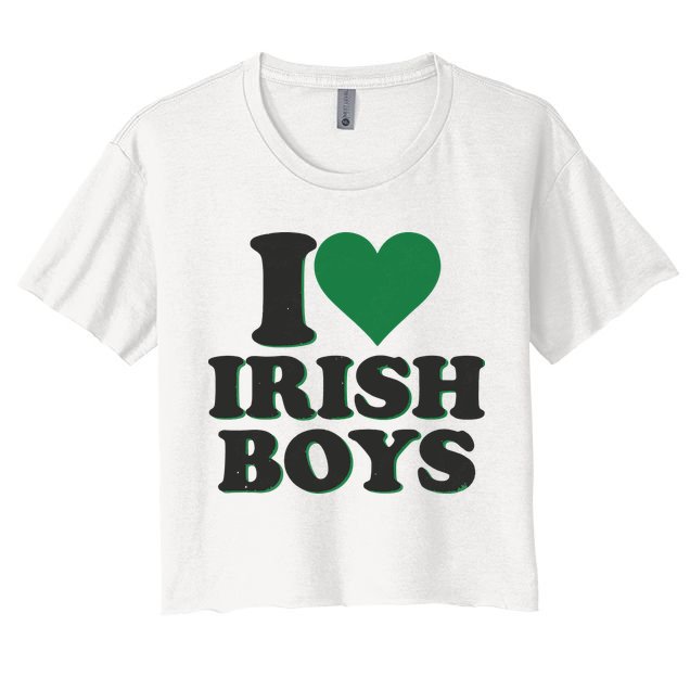I Love Irish Boy I Heart Irish Funny St Patricks Day Crop Top