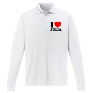 I Love Julia Performance Long Sleeve Polo