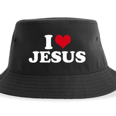I Love Jesus I Heart Jesus Sustainable Bucket Hat