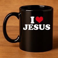 I Love Jesus I Heart Jesus 11oz C Handle Ceramic Mug