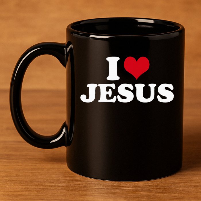 I Love Jesus I Heart Jesus 11oz C Handle Ceramic Mug