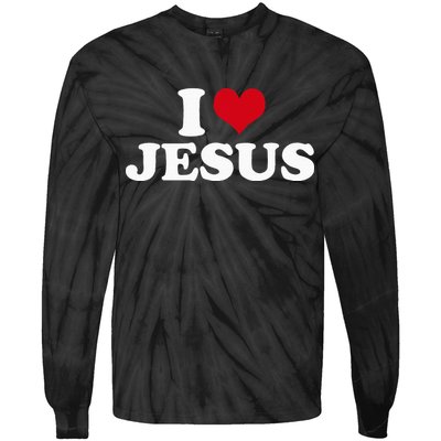 I Love Jesus I Heart Jesus Tie-Dye Long Sleeve Shirt