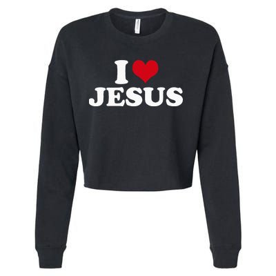 I Love Jesus I Heart Jesus Cropped Pullover Crew