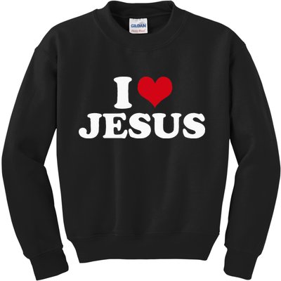 I Love Jesus I Heart Jesus Kids Sweatshirt