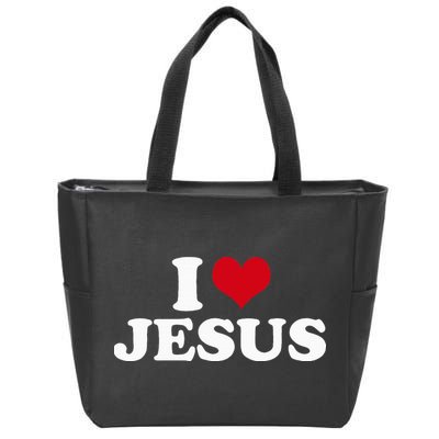 I Love Jesus I Heart Jesus Zip Tote Bag