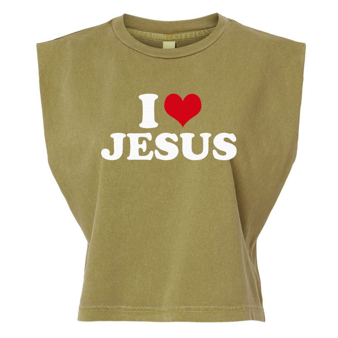 I Love Jesus I Heart Jesus Garment-Dyed Women's Muscle Tee