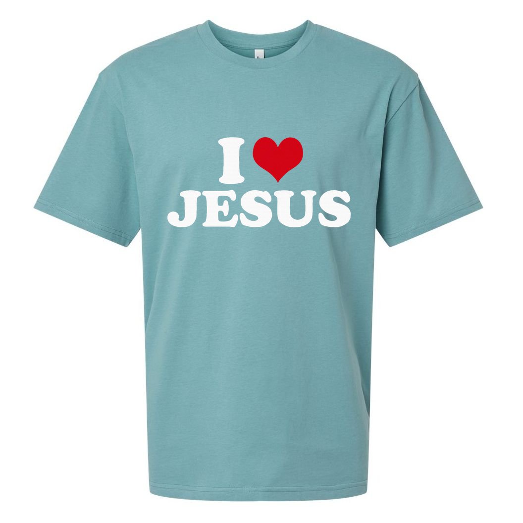 I Love Jesus I Heart Jesus Sueded Cloud Jersey T-Shirt