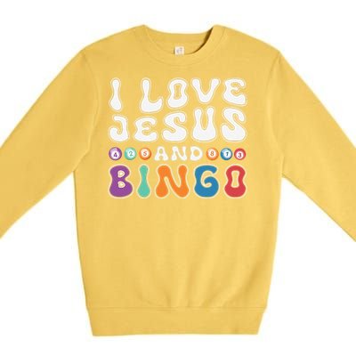 I Love Jesus And Bingo Christian Cross Board Games Premium Crewneck Sweatshirt