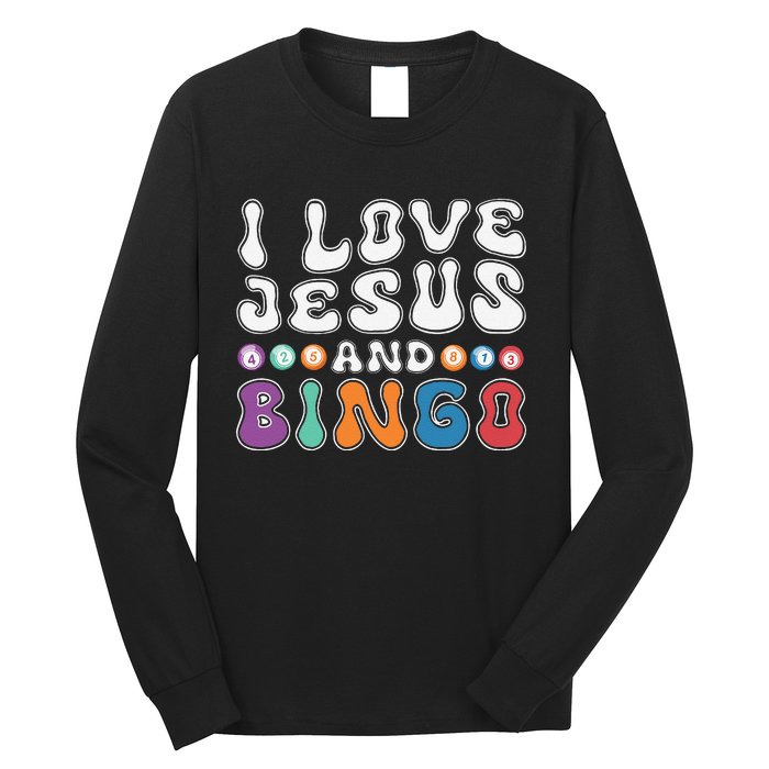 I Love Jesus And Bingo Christian Cross Board Games Long Sleeve Shirt