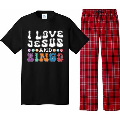 I Love Jesus And Bingo Christian Cross Board Games Pajama Set