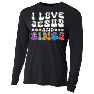 I Love Jesus And Bingo Christian Cross Board Games Cooling Performance Long Sleeve Crew