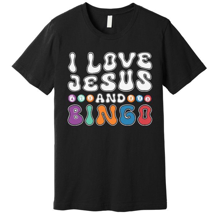 I Love Jesus And Bingo Christian Cross Board Games Premium T-Shirt