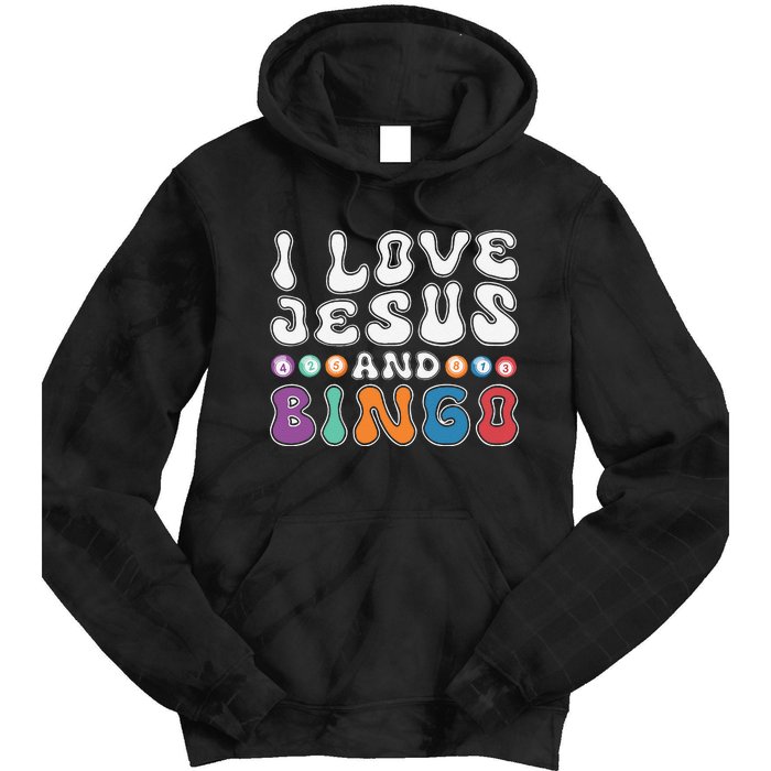 I Love Jesus And Bingo Christian Cross Board Games Tie Dye Hoodie