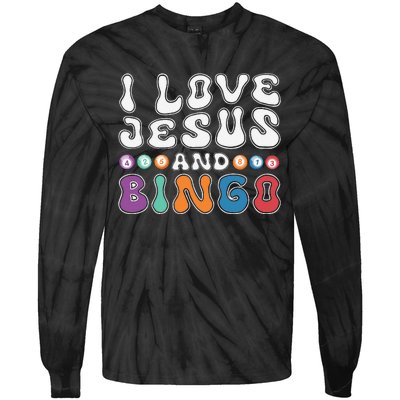 I Love Jesus And Bingo Christian Cross Board Games Tie-Dye Long Sleeve Shirt