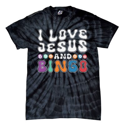 I Love Jesus And Bingo Christian Cross Board Games Tie-Dye T-Shirt