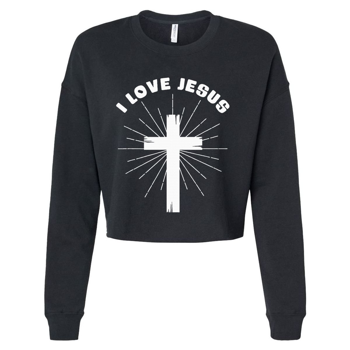 I Love Jesus Cropped Pullover Crew