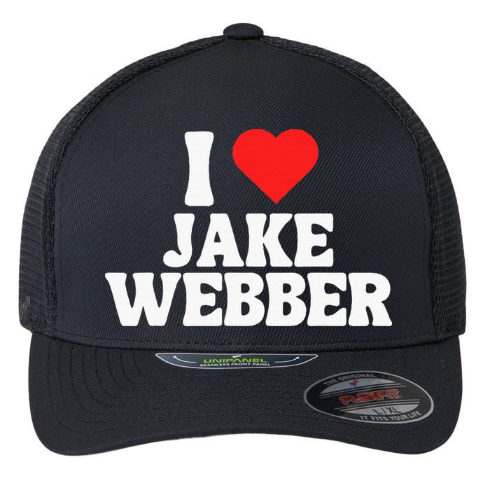 I Love Jake Webber I Heart Jake Webber Flexfit Unipanel Trucker Cap