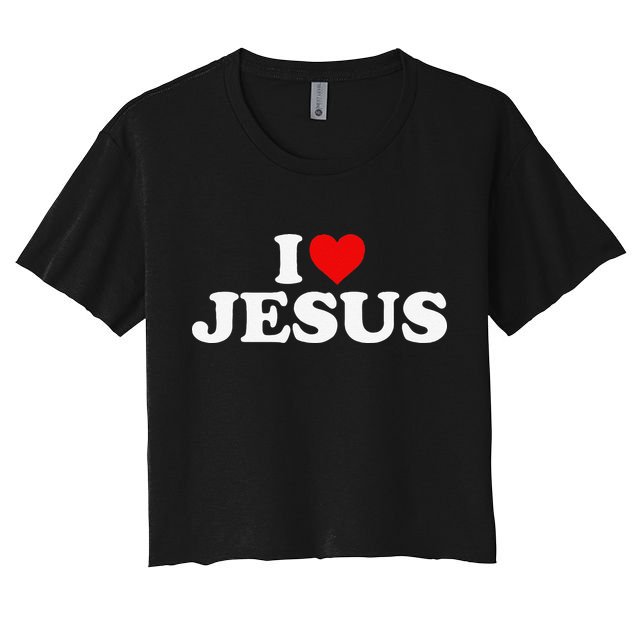 I Love Jesus Heart Crop Top