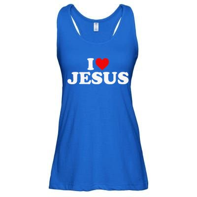 I Love Jesus Heart Ladies Essential Flowy Tank