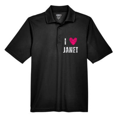 I Love Janet First Name Janet Men's Origin Performance Piqué Polo