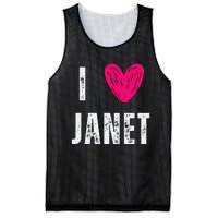 I Love Janet First Name Janet Mesh Reversible Basketball Jersey Tank