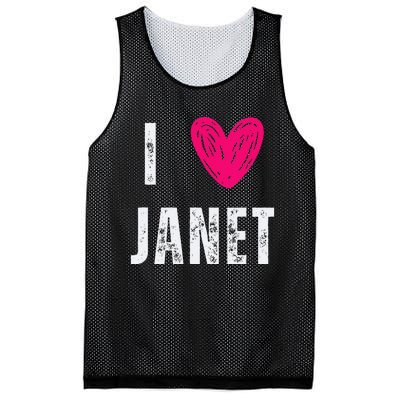 I Love Janet First Name Janet Mesh Reversible Basketball Jersey Tank