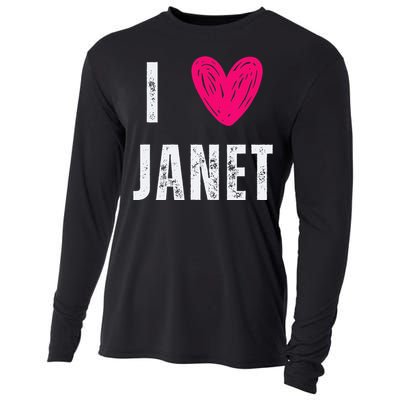 I Love Janet First Name Janet Cooling Performance Long Sleeve Crew