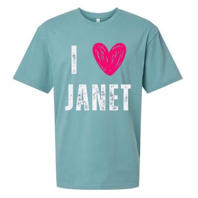 I Love Janet First Name Janet Sueded Cloud Jersey T-Shirt