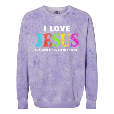 I Love Jesus Christian Faith Gifts Cute Colorblast Crewneck Sweatshirt