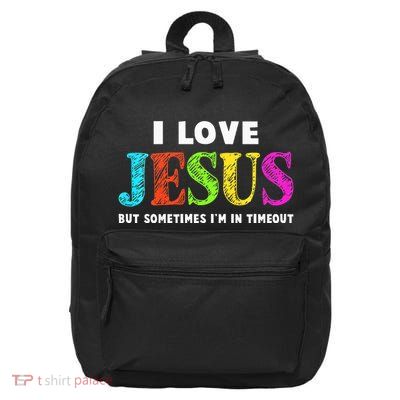 I Love Jesus Christian Faith Gifts Cute 16 in Basic Backpack