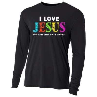 I Love Jesus Christian Faith Gifts Cute Cooling Performance Long Sleeve Crew