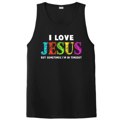 I Love Jesus Christian Faith Gifts Cute PosiCharge Competitor Tank