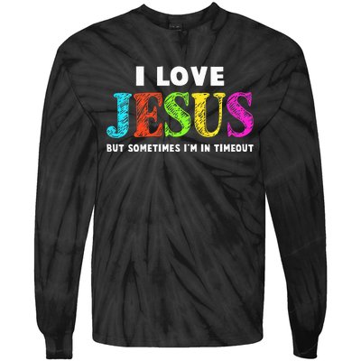 I Love Jesus Christian Faith Gifts Cute Tie-Dye Long Sleeve Shirt