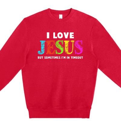 I Love Jesus Christian Faith Gifts Cute Premium Crewneck Sweatshirt