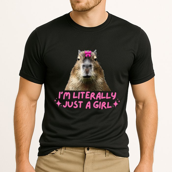IM Literally Just A Girl Capybara Coquette Cooling Performance Crew T-Shirt