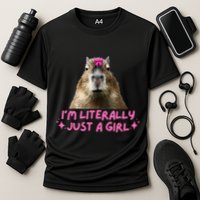 IM Literally Just A Girl Capybara Coquette Cooling Performance Crew T-Shirt