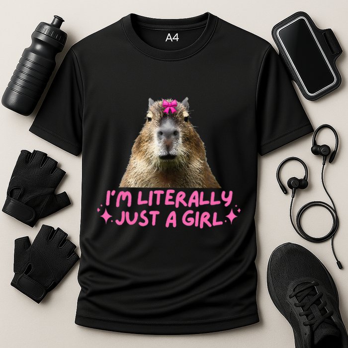 IM Literally Just A Girl Capybara Coquette Cooling Performance Crew T-Shirt