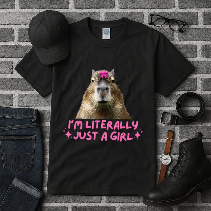IM Literally Just A Girl Capybara Coquette Tall T-Shirt