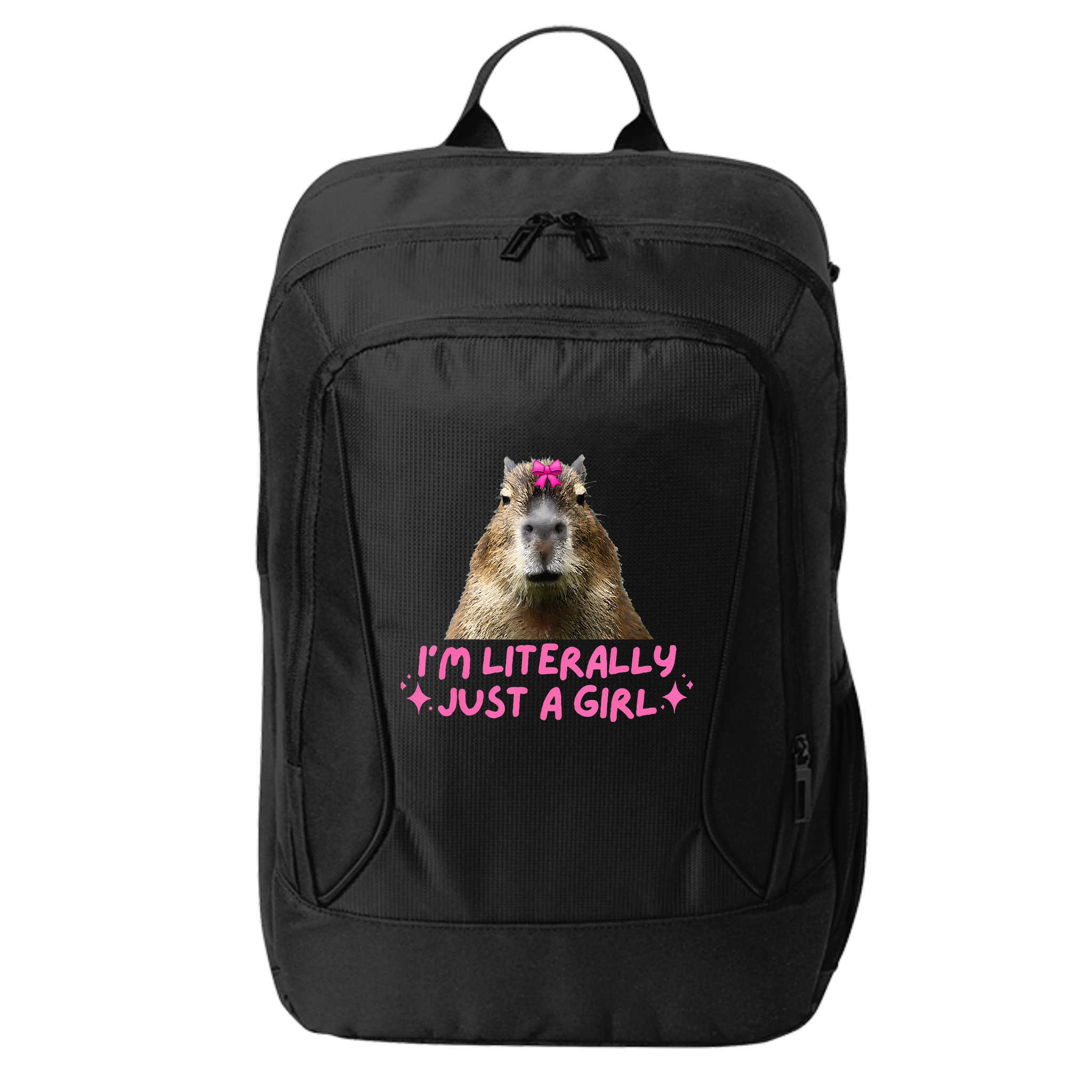 IM Literally Just A Girl Capybara Coquette City Backpack