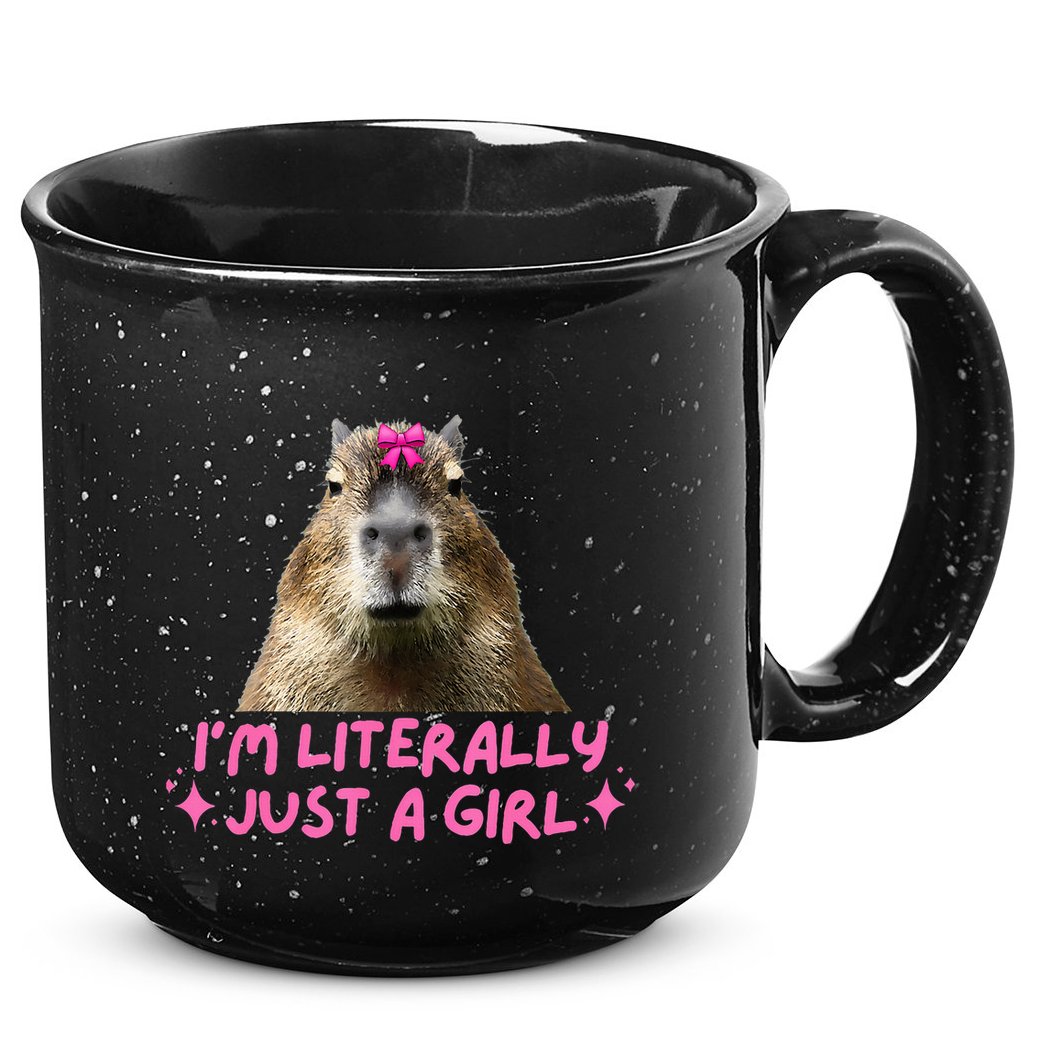 IM Literally Just A Girl Capybara Coquette 15oz Campfire Ceramic Mug