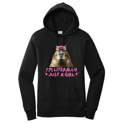 IM Literally Just A Girl Capybara Coquette Women's Pullover Hoodie