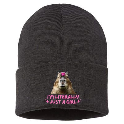 IM Literally Just A Girl Capybara Coquette Sustainable Knit Beanie
