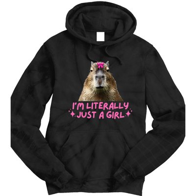 IM Literally Just A Girl Capybara Coquette Tie Dye Hoodie