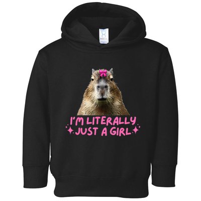 IM Literally Just A Girl Capybara Coquette Toddler Hoodie