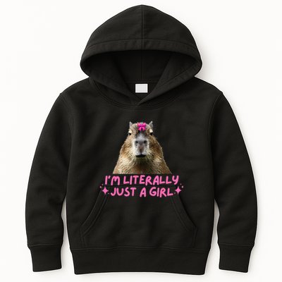 IM Literally Just A Girl Capybara Coquette Kids Hoodie