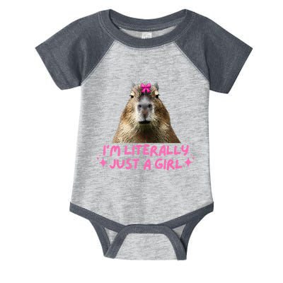 IM Literally Just A Girl Capybara Coquette Infant Baby Jersey Bodysuit