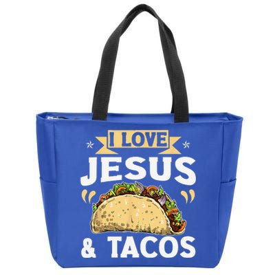 I Love Jesus And Tacos Christian Quote Mexican Food Quotes Zip Tote Bag